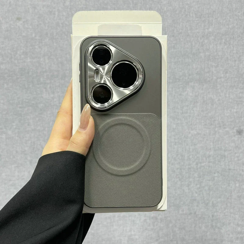 Luxury Fabric Texture Magnetic Armor Case with Wireless Charging Capability