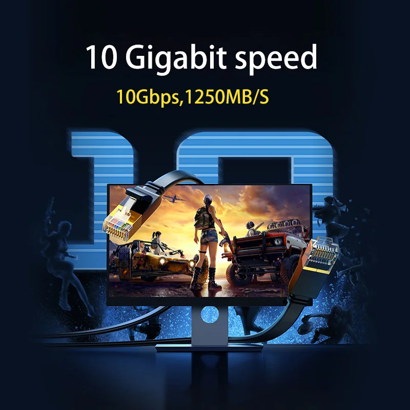 Cat 7 Ethernet Cable Cat7 High Speed Flat Gigabit STP RJ45 LAN Cable 10Gbps 1250MB/S Network Cable Patch Code Router Ethernet 2 Cat 7 Ethernet Cable Cat7 High Speed Flat Gigabit STP RJ45 LAN Cable 10Gbps 1250MB/S Network Cable Patch Code Router Ethernet - Image 2