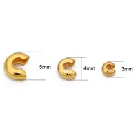 100pcs Stainless Steel End Crimp Beads Covers 2 3 4 5 mm Golden Color Tube Stopper Spacer Beads For Diy Bracelet Jewelry Making 4