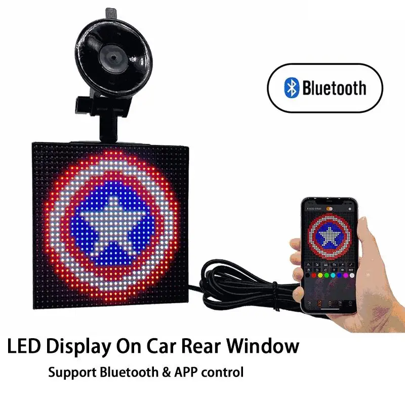 Auto Heckscheibe LED-Anzeige Auto Heckscheibe Unterstützung Bluetooth App-Steuerung  Voll farbe LED sehr lustig Show Ausdruck Bildschirm Panel - AliExpress