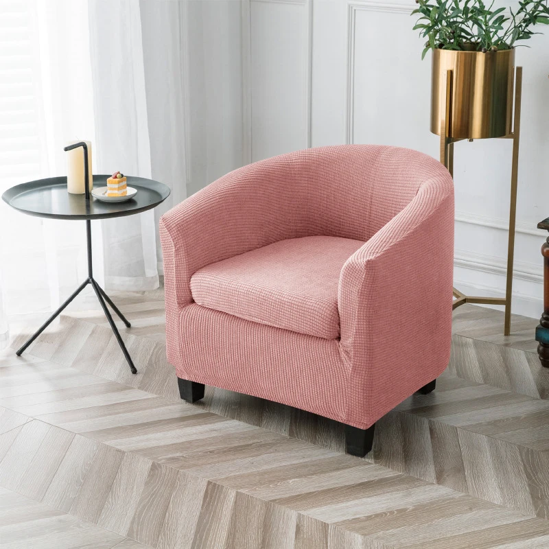 Chair Cover Sofa Cover Furniture Cover 2pcs/set Club Tub Chair Cover Solid Color Polar fleece Armchair Slipcover Elastic Sofa Slipcovers with Cushion Cover Living Room