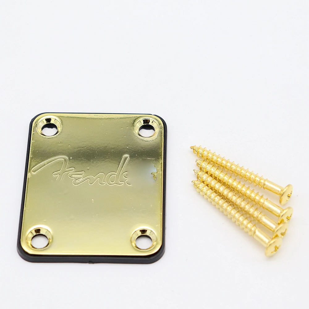 1 Set Electric Guitar Neck Plate with Screws for ST TL Guitar Jazz Bass Replacement Black
