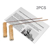 2Pcs 99.9% Copper Divining Dowsing Rods Metal Detector For Water Treasure Finding Tools With Wooden Handle Copper Probing Rod 1