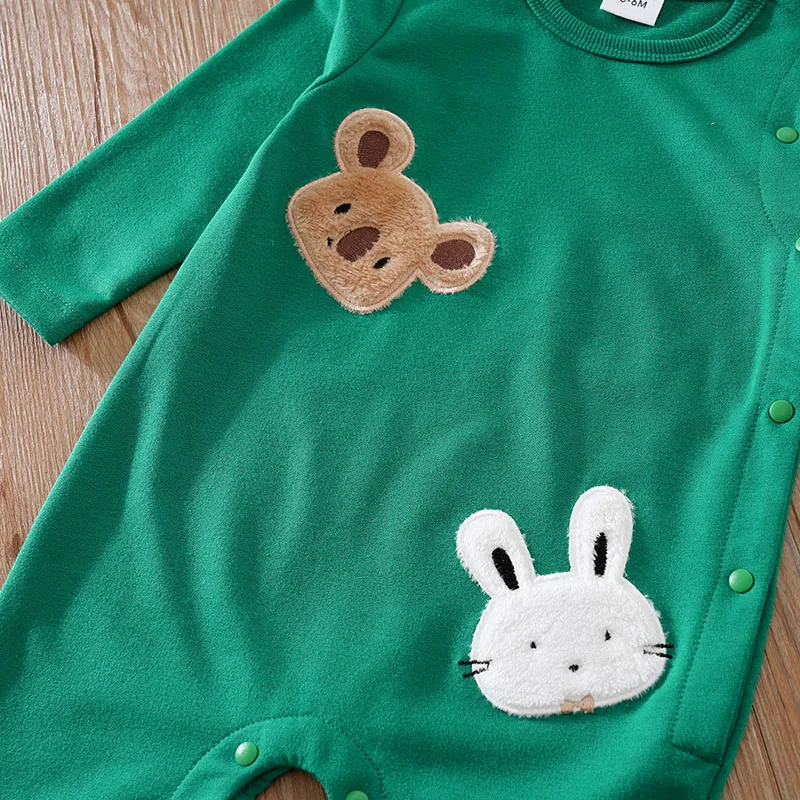 2pcs Infant's Bunny Koala Print 0-24M Bodysuit Spring and Autumn Comfy Long Sleeve Onesie Baby Boy's Clothing As Gift baby jumpsuit