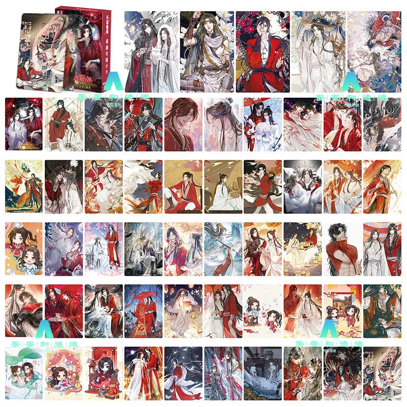 Comics Photo Cards Manga Photo Cards Photo Cards 55 Pcs/Set Heaven Official's Blessing Laser LOMO Card Tian Guan Ci Fu Xie Lian Hua Cheng 3 inches HD Photocard Fans Gift