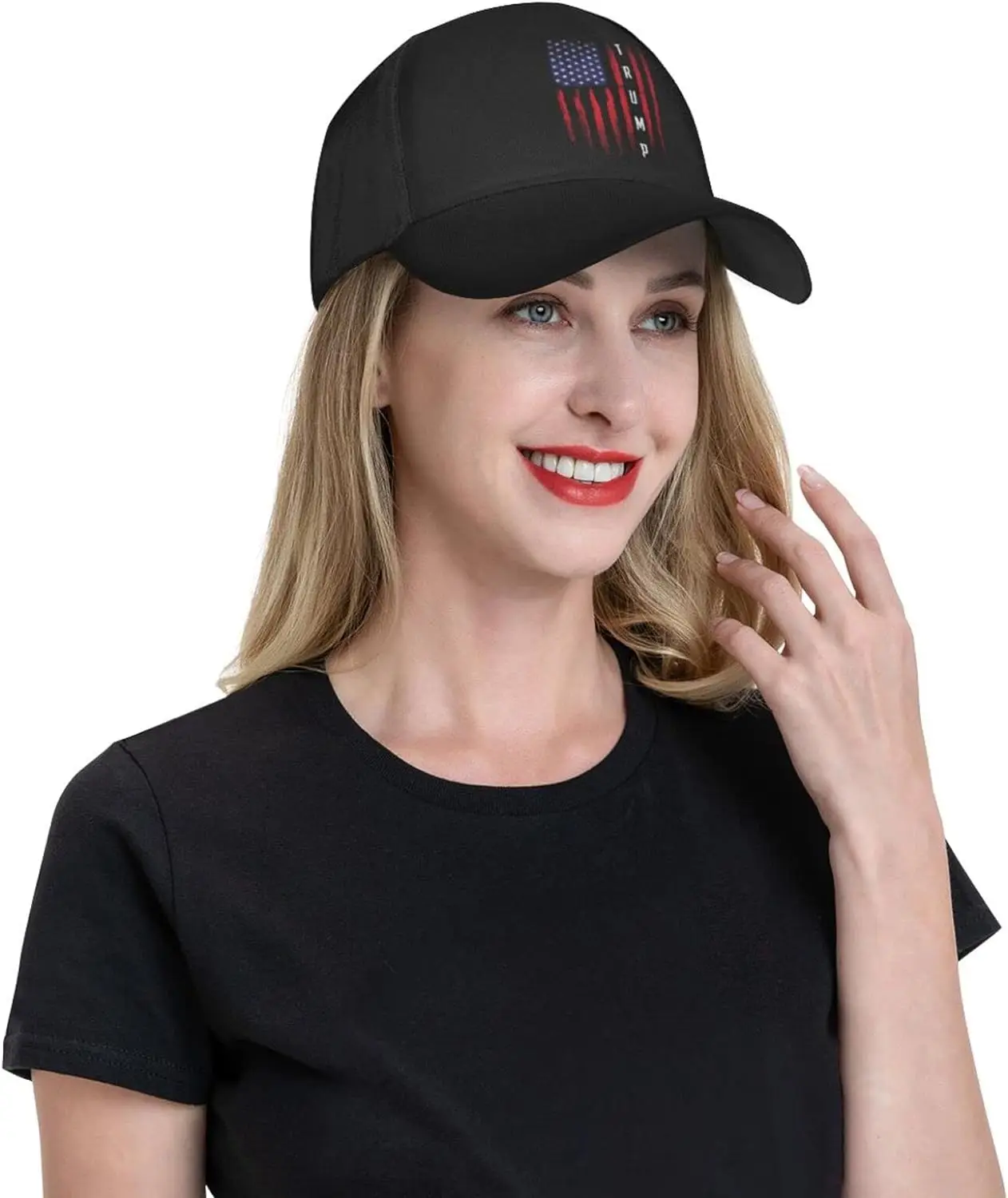 Baseball Cap Trump Vintage USA Flag Trucker Hat for Men & Women Snapback Caps Black