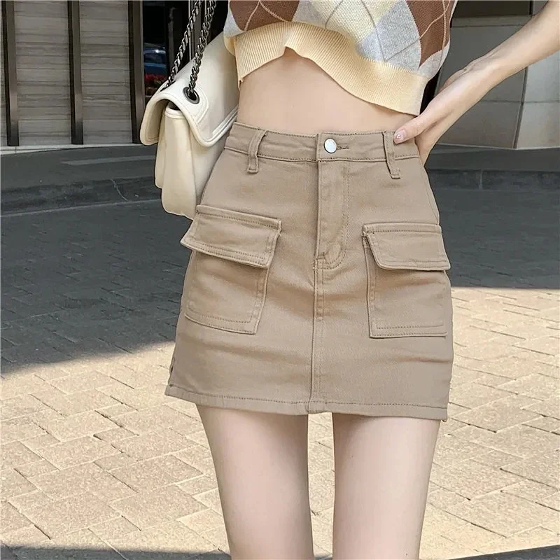 Summer Solid Color Casual Shorts Skirts Women's Jeans High Waist Denim Shorts Fashion Hot Pants