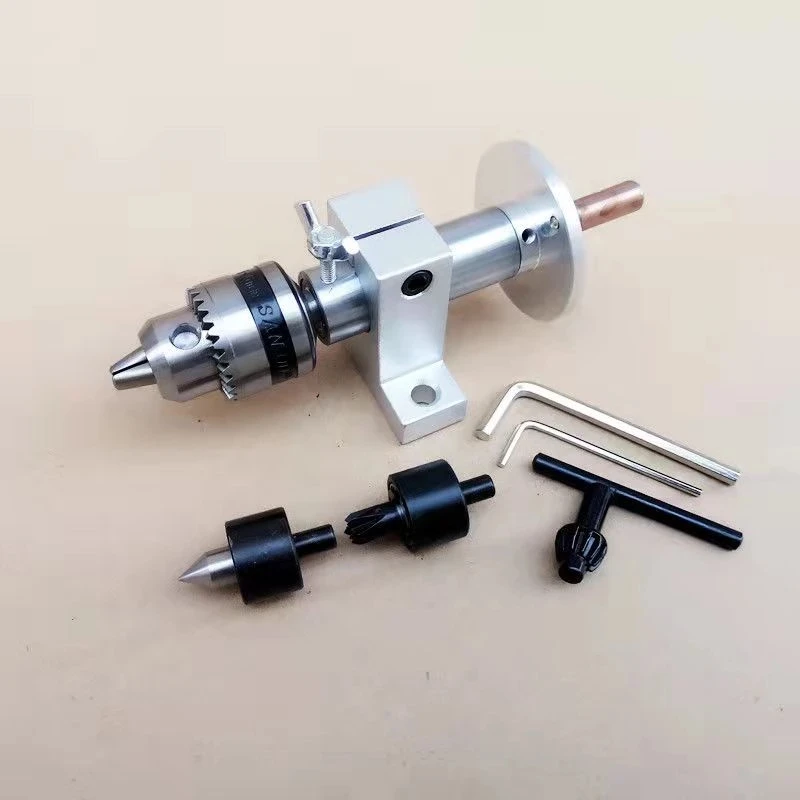 1 Set Multifunction Drilling Tailstock Live Center Silver Metal With Claw For Mini Lathe Machine Revolving  DIY Accessorie