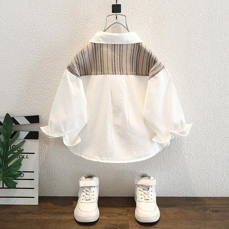 Children's Long Sleeve Shirt Jacket Casual Handsome Boy Clothes Stylish Boys' Blouse Autumn Fashion for Kids