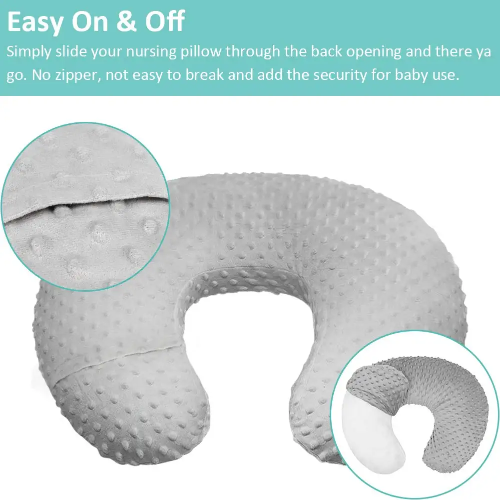 Minky Nursing Pillow Cover, Nursing Pillow Case Plush Breastfeeding Pillow Slipcover Fits Nursing Pillow, Ultra Soft Snug 3