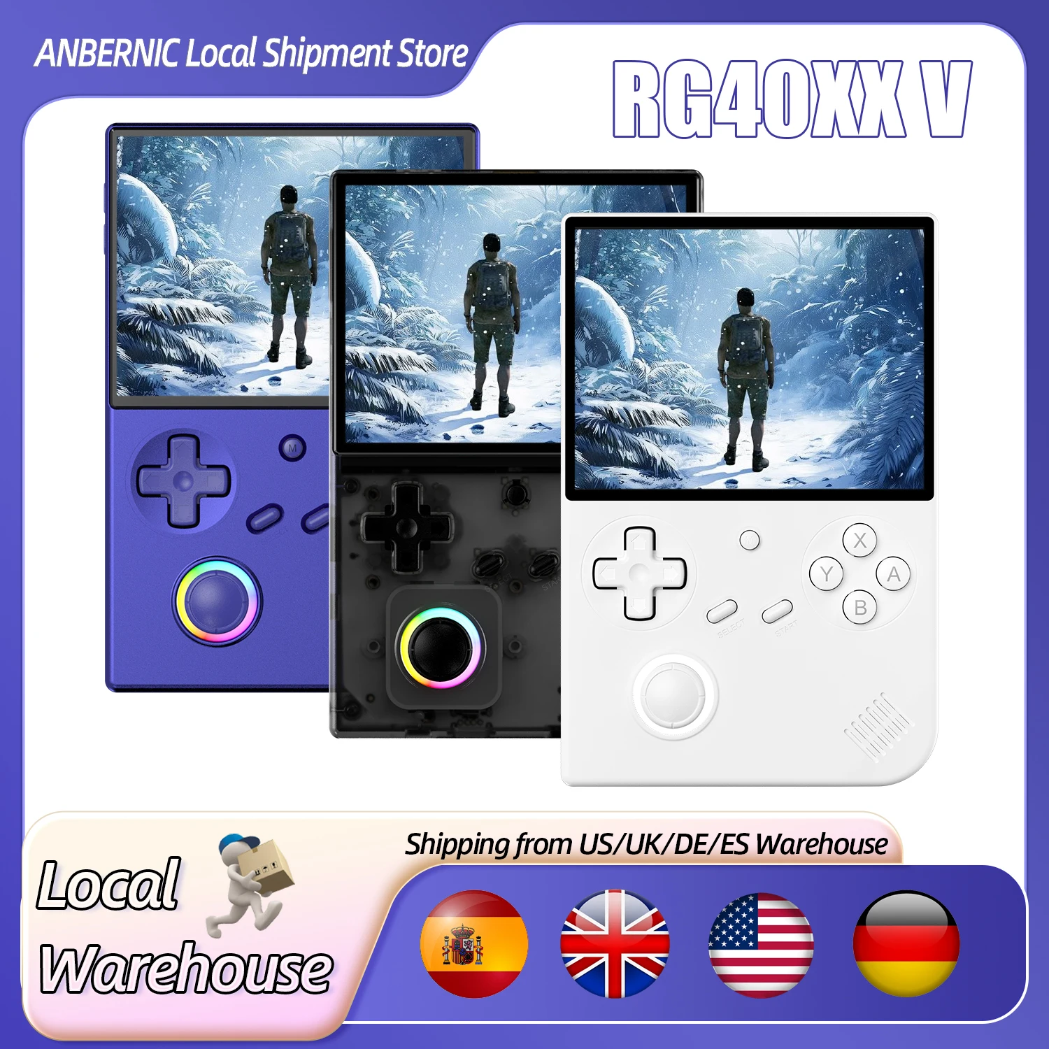 ANBERNIC RG 40XXV 64 Bit Linux Retro Handheld Game Console 4.0'' IPS Screen Supports 5G WiFi Bluetooth HD-Support Output RG40XXV