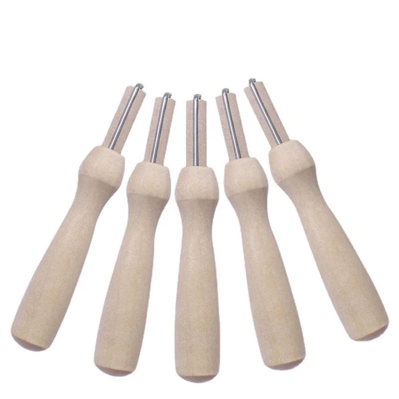 5pcs Felting Needles Set with Wooden Handle Wool Pocket Tool for DIY Felt Crafting Needle Felt Making Kit Craft Supplies