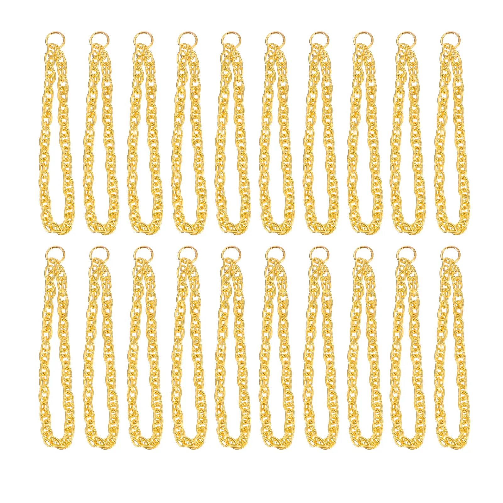 10/20/40 Doll Mini Gold Necklaces Chains Doll Dress Up Necklace Chains Golden Chains for DIY Doll Decor Photo Props Dollhouse 3