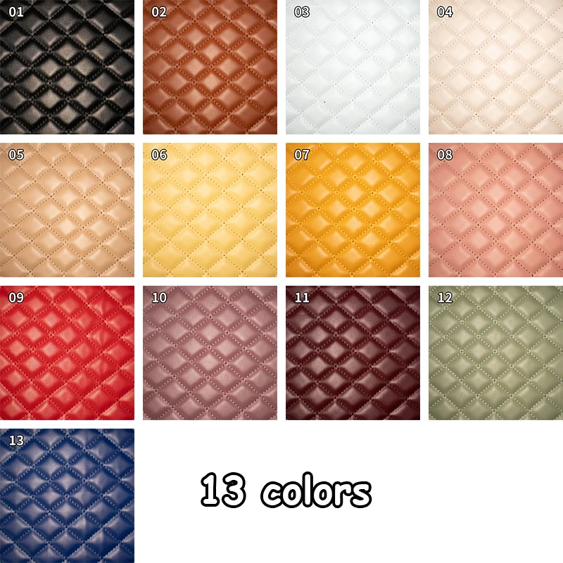 Premium Quilted Faux Leather Fabric with Thick Sponge Padding for Upholstery and DIY Projects