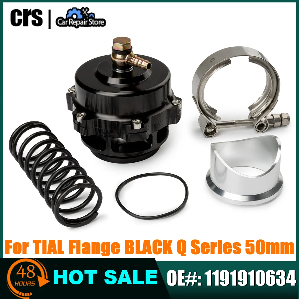 50Mm Black Blow Off Valve Bov Tial Style + Flange + Springs + Flange