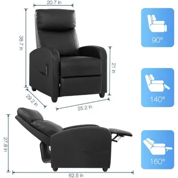 Recliner Chair Living Room Chair Adjustable Home Theater Seating Winback Single Recliner Sofa Chair, Lazy Boy Recliner Padded。 2