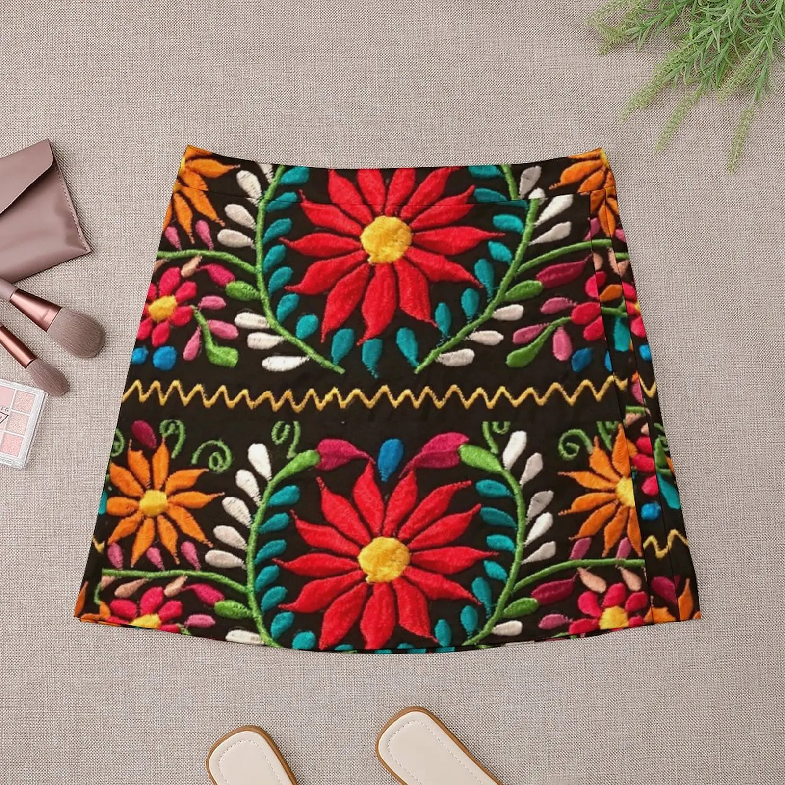 Spanish Flowers Mini Skirt Summer dress skirts women summer 2023