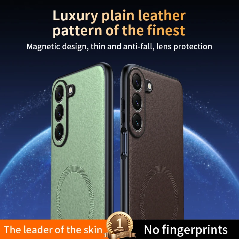 Ultra-Thin Vogue Leather Phone Case with Fall Protection and Magnetic Soft Cover