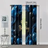 2pcs, Popular Curtains 2D print Happy Birthday Blue & Black Fabric (without rod) Decorations Clearance Perfect for Kitchen 4