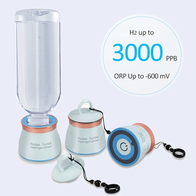 

Smallest Portable Pocket Hydrogen Rich Water Generator Bottle DuPontN117 SPE/PEM dual chamber Travel Hydrogen Generator