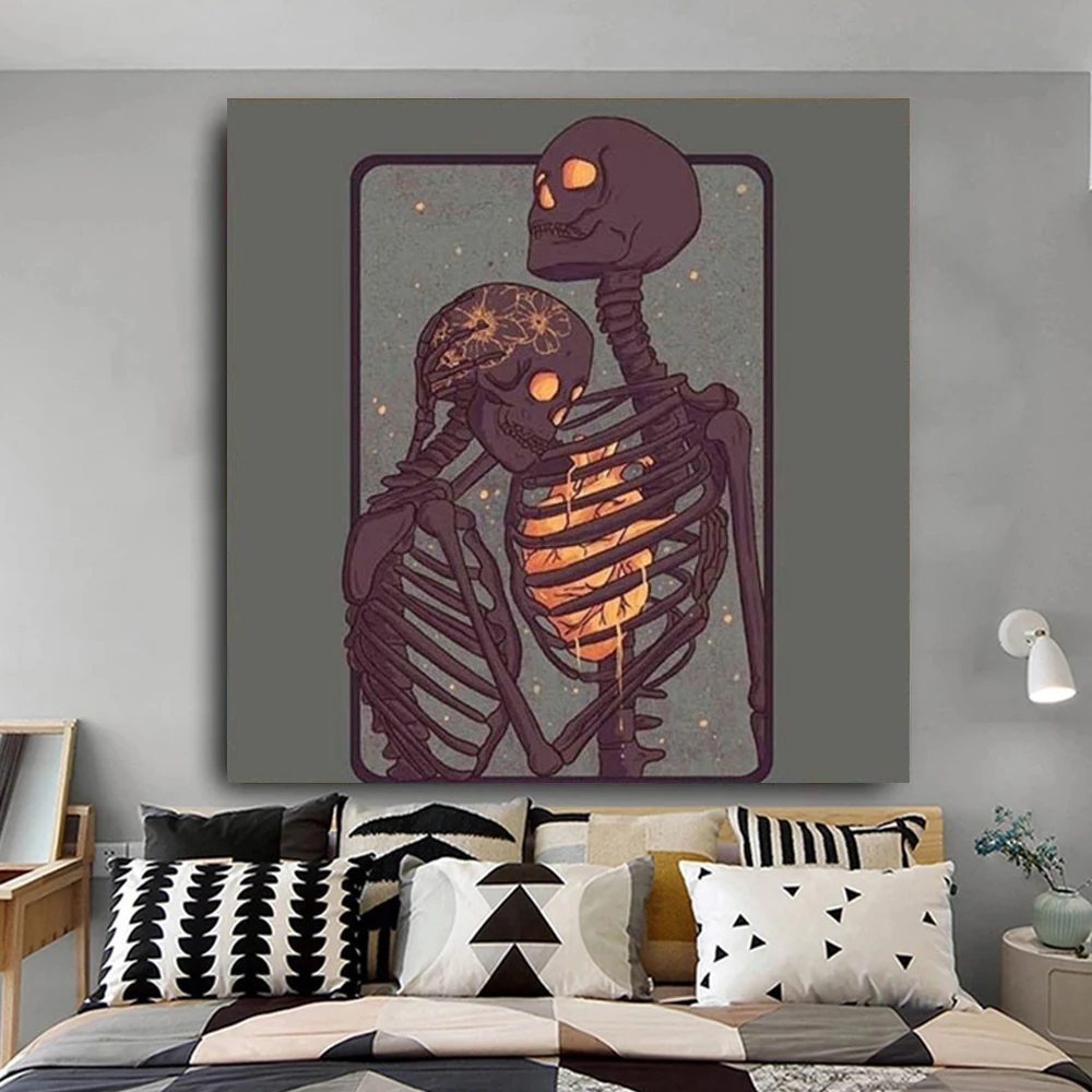 

Abstract Hugging Skeletons Canvas Painting Wall Art Nordic Minimalist Poster Prints For Living Room Modern Pictures Home Decor