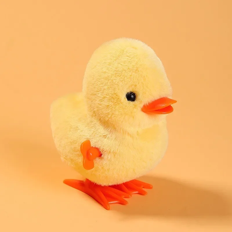 Cartoon Chick Wind Up Toys Plush Simulation Educational Walking Chicken Toy for Kids Clockwork Doll Plush Toy