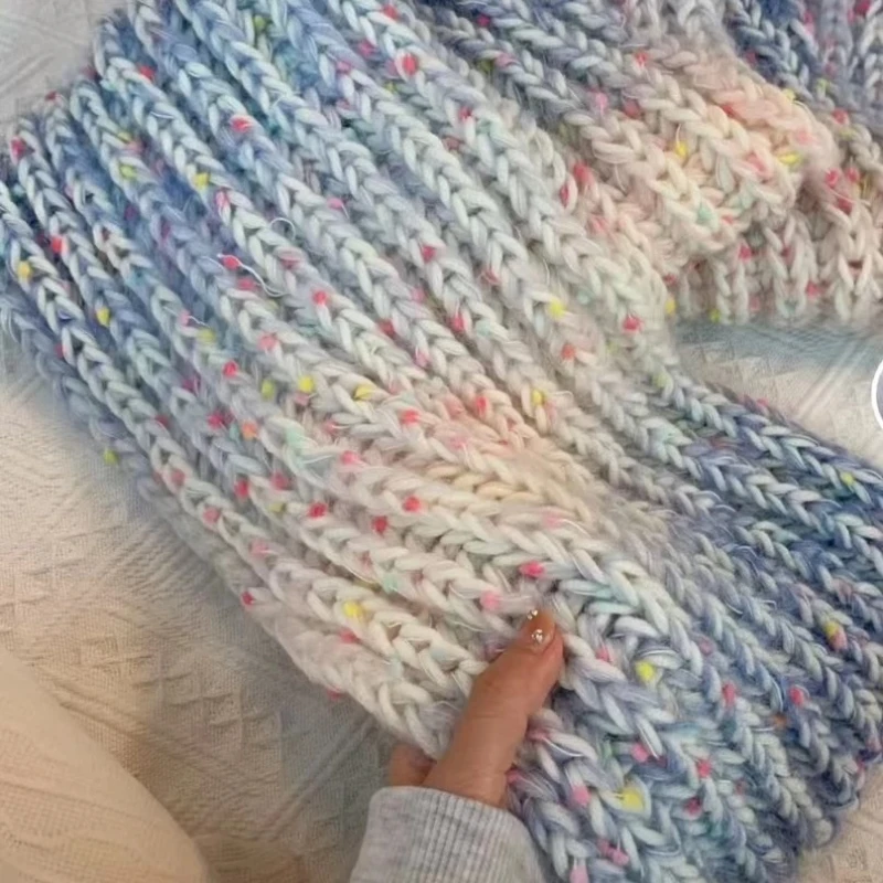 Rainbow Wool DIY Scarf Sweater Shawl Knitting Material