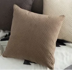 Coffee and beige white quilted pillow covers