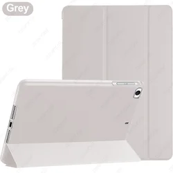 Slim Soft TPU Back Cover Trifold Stand Folio Smart Case with Auto Sleep/Wake (Grey)