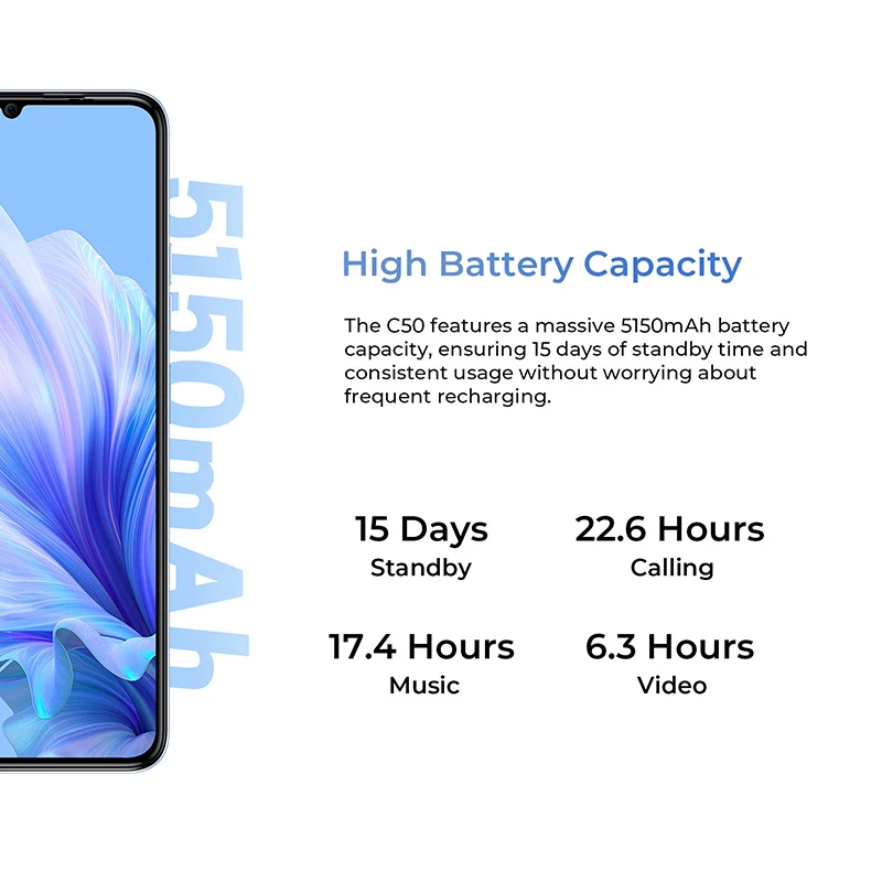Oukitel C50 5G Smartphone Android 14 6.8“ HD Waterdrop Display 5150mAh 6GB+128GB Mobile phone 50MP+5MP Camera CellPhone 4