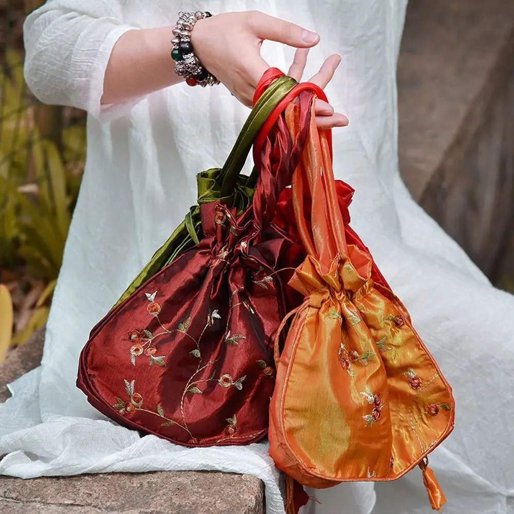 1 шт., Шелковые сумки с вышивкой в стиле ретро