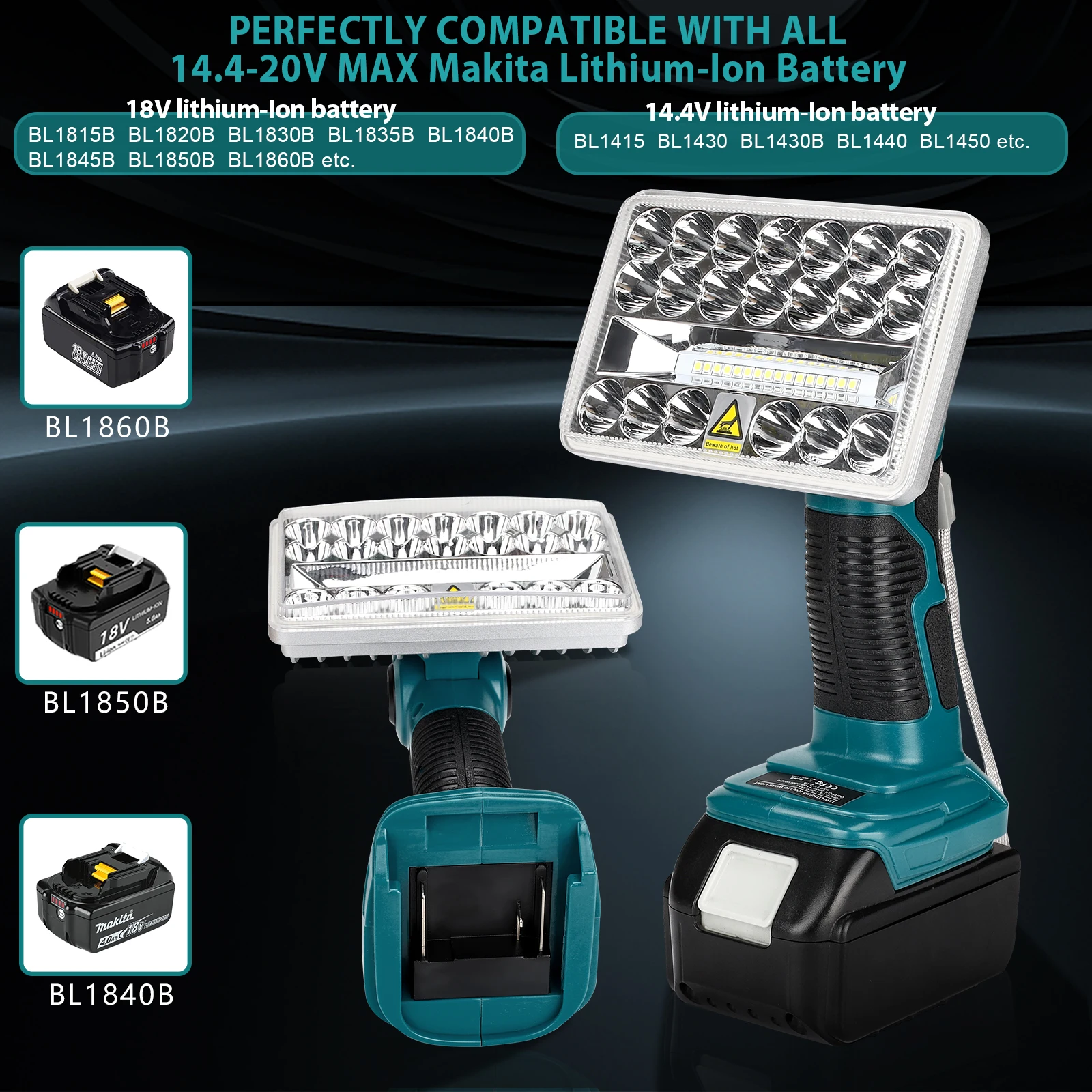 2000LM 18W Lantern Lamp 5 Inch Cordless LED Work Light For Makita/Dewalt/Milwauk