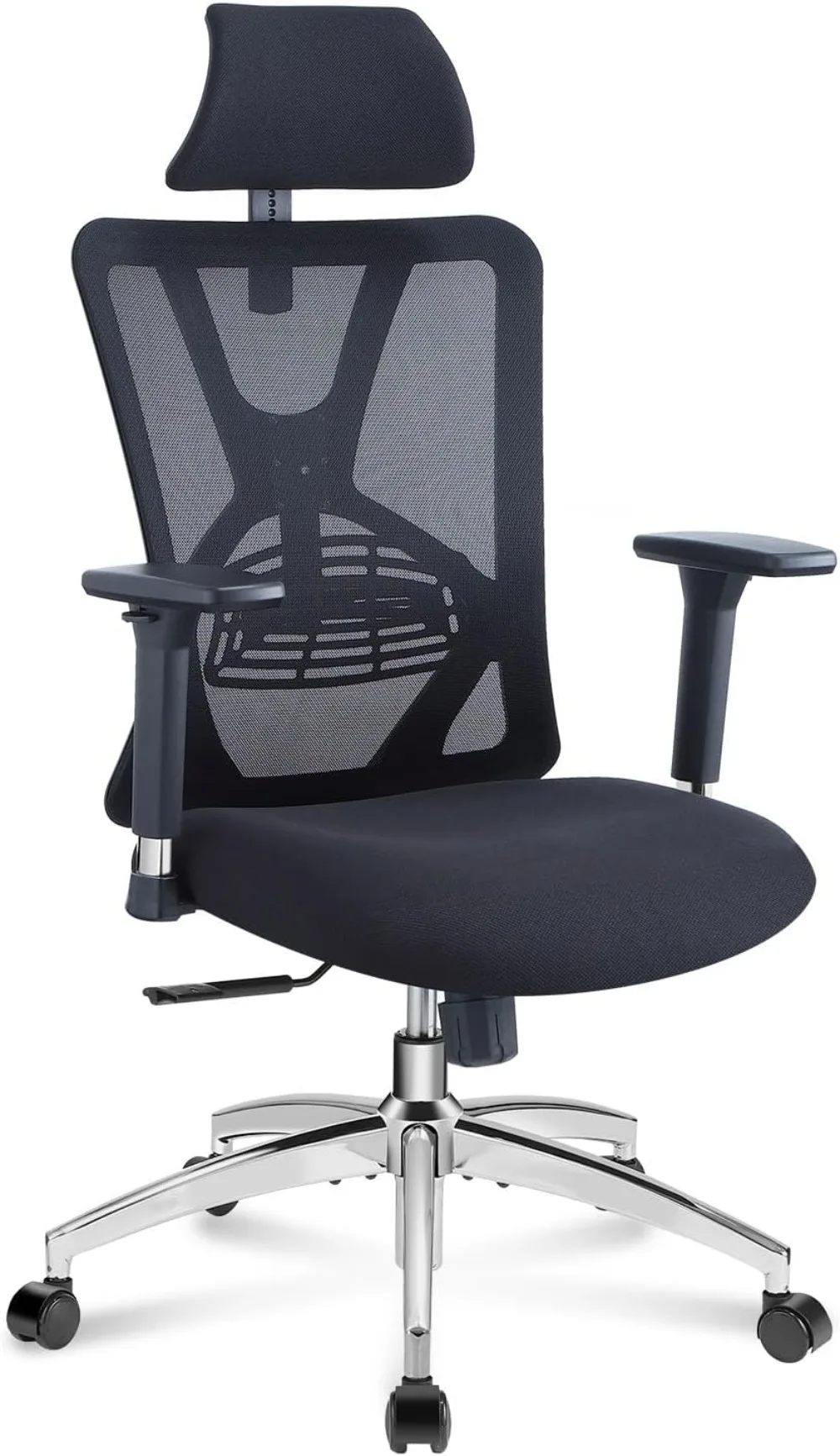 

Ticova Ergonomic Office Chair - High Back Desk Chair with Adjustable Lumbar Support, Headrest & 3D Metal Armrest - 130° Rocking