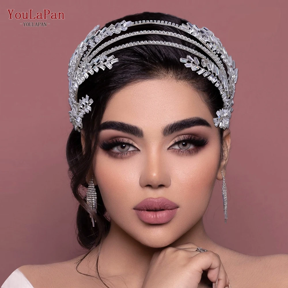 

TOPQUEEN Rhinestone Bridal Tiara Wedding Headband Hair Accessories Bride Hairband Woman Head Hoop Princess Hair Ornaments HP479
