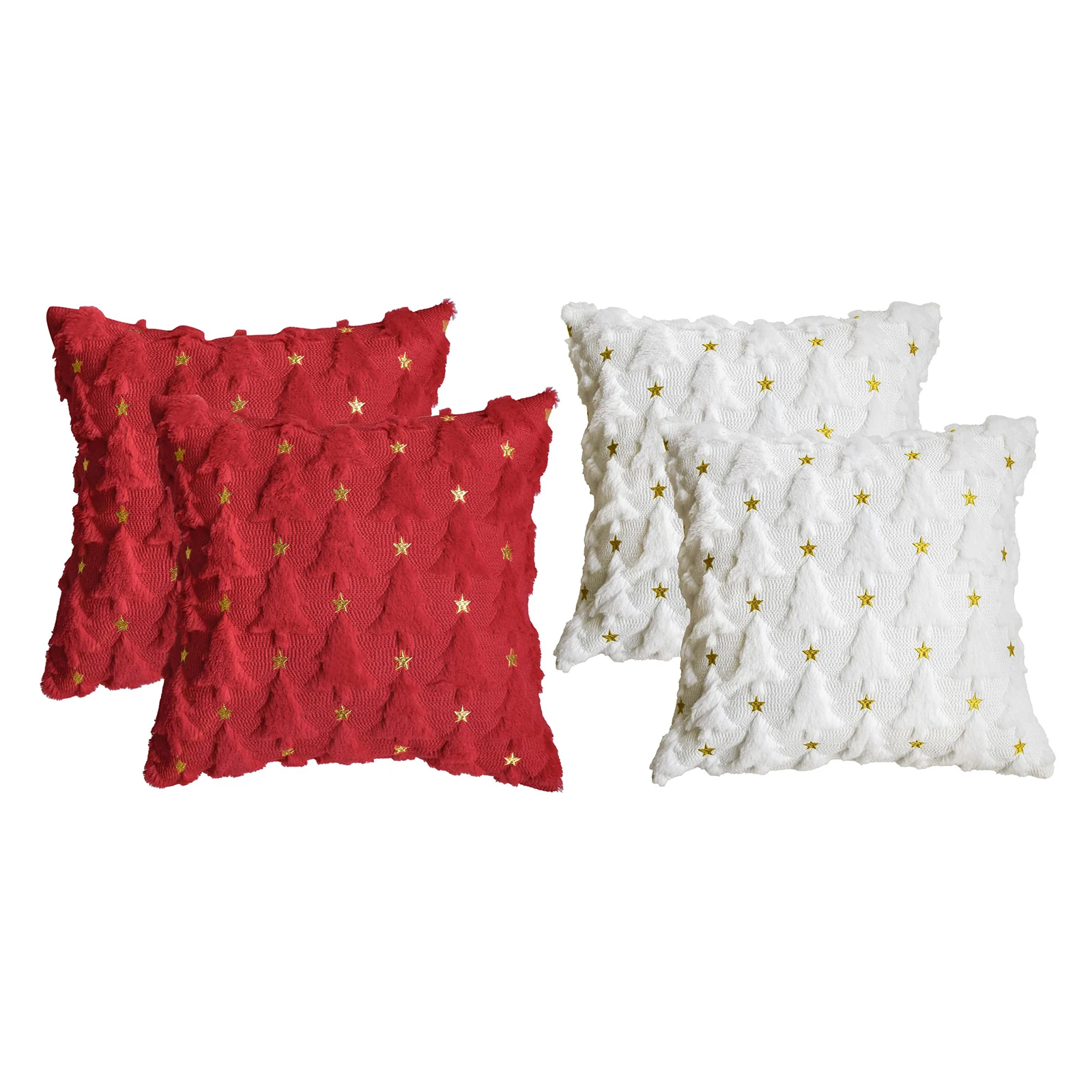 크리스마스 트리 쿠션 커버 부드러운 18x18 인치 세트 2개 쿠션 커버 3월 휴일 가정 야외 장