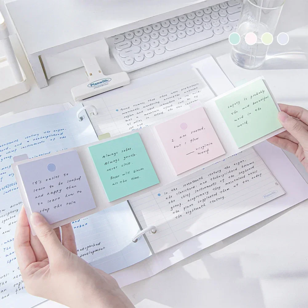 

120 Sheets Foldable Sticky Notes Colored Inner Page Notepad Students Daily Weekly to do Planner Memo Pad Office School Supplies