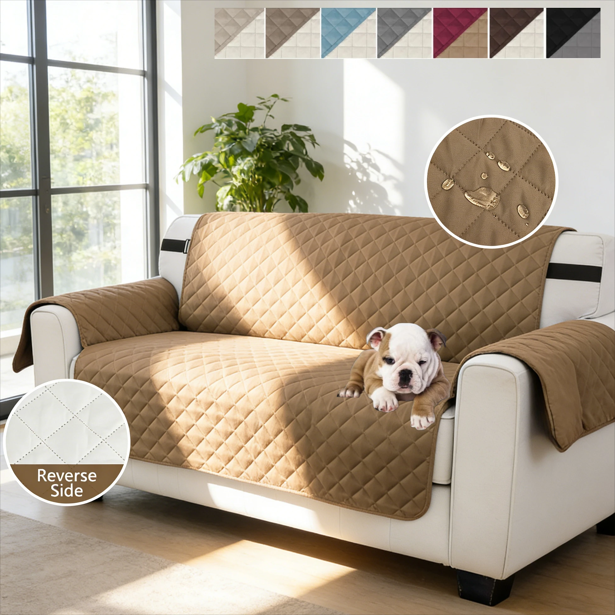 Funda Impermeable para Sofá, Acolchada, Antidesgaste, para Perros, Mascotas, Niños, Sillón Reclinable, Protector de Muebles de 1/2/3/4 Plazas