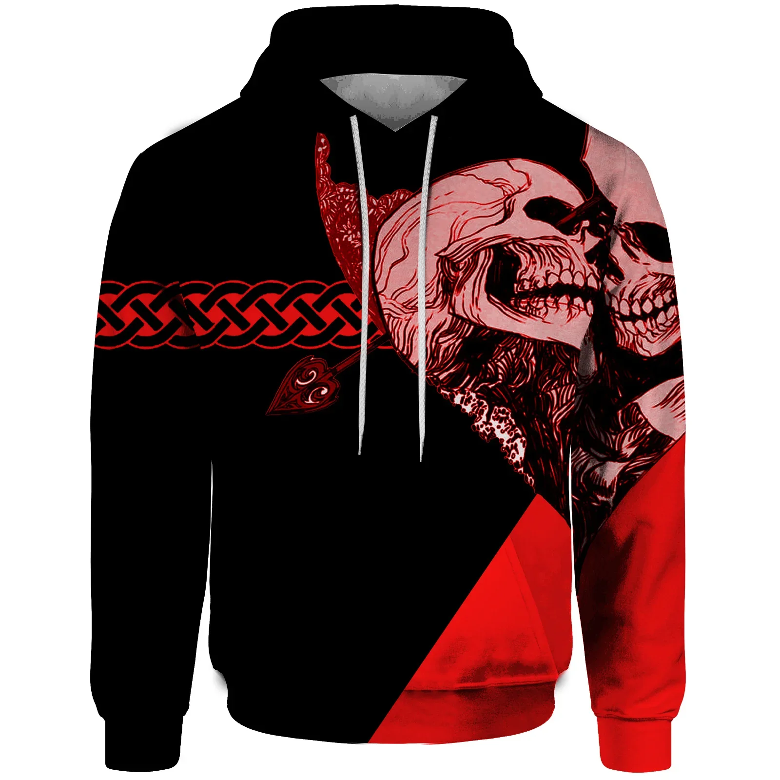 thumbnail image 1 of Sudadera con capucha informal de otoño para hombre, sudadera con capucha para hombre, sudadera con estampado de calavera genial, sudaderas para hombre, ropa Y2k, 1 of 5