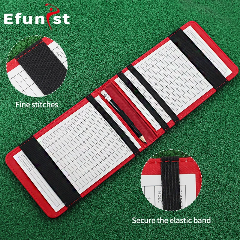 Golf Score Book New PU Leather Material Score Notebook With Pencil And Score Card Easy To Use Of Golf Supplies Drop Ship 4
