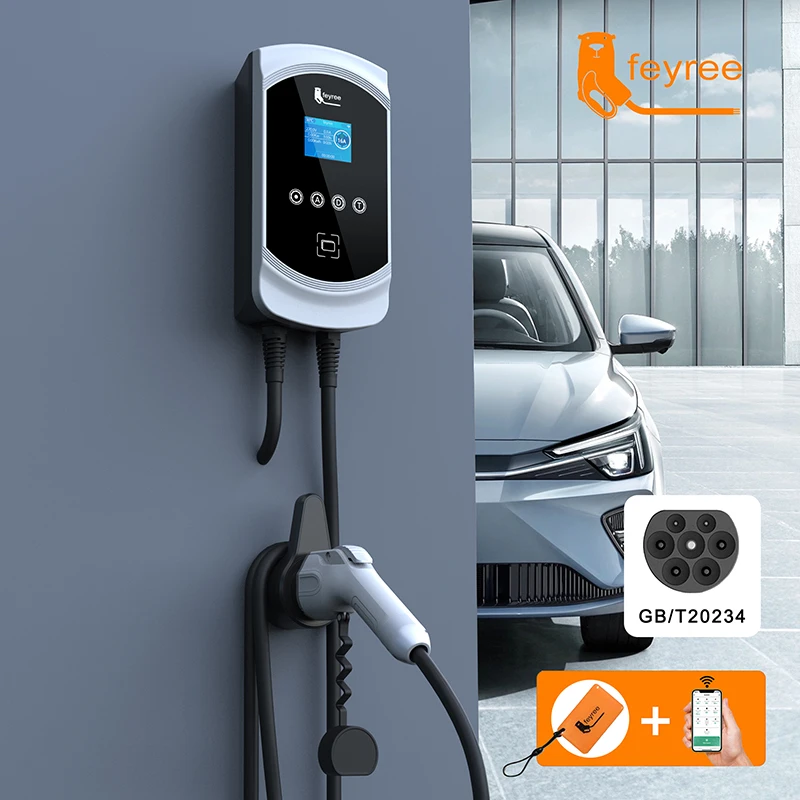 Feyree Evse Wallbox Ev Charger Gb/T Socket 32A 7Kw 1 Fase 16A 11Kw 3 Fasi 22Kw App Control Stazione Di Ricarica Per Veicoli Elettrici