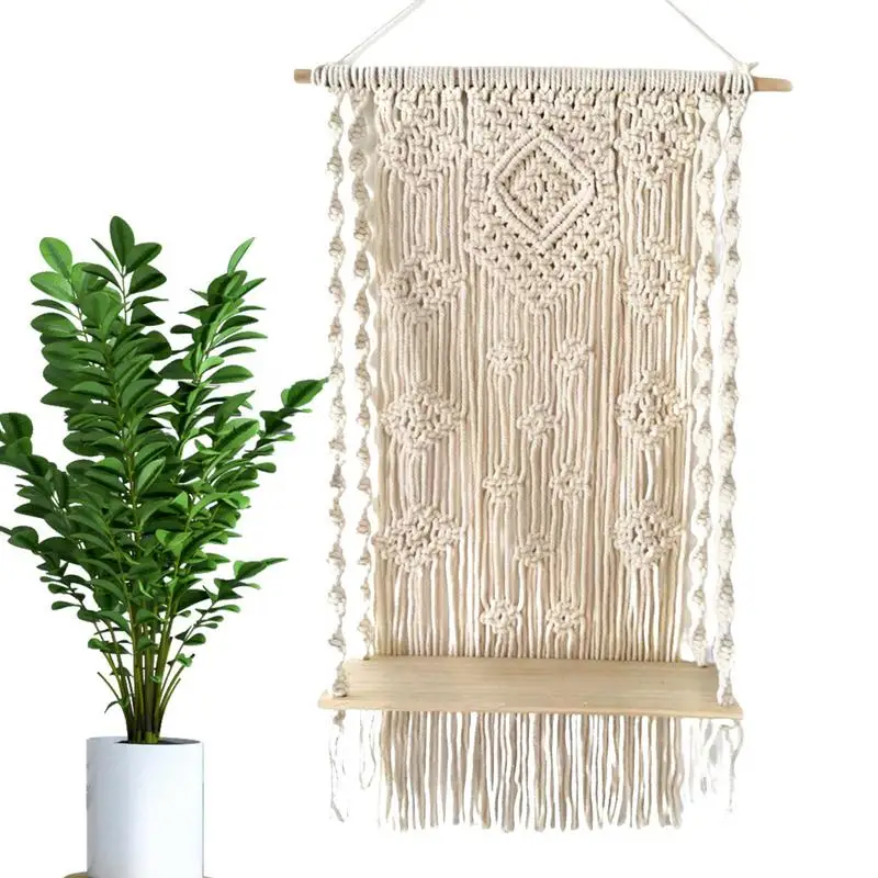 

Macrame Plant Hanger Shelf Hangers For Hanging Plants Boho Handmade Rope Flower Pot Basket Hanger Holder For Wall Decor Indoor