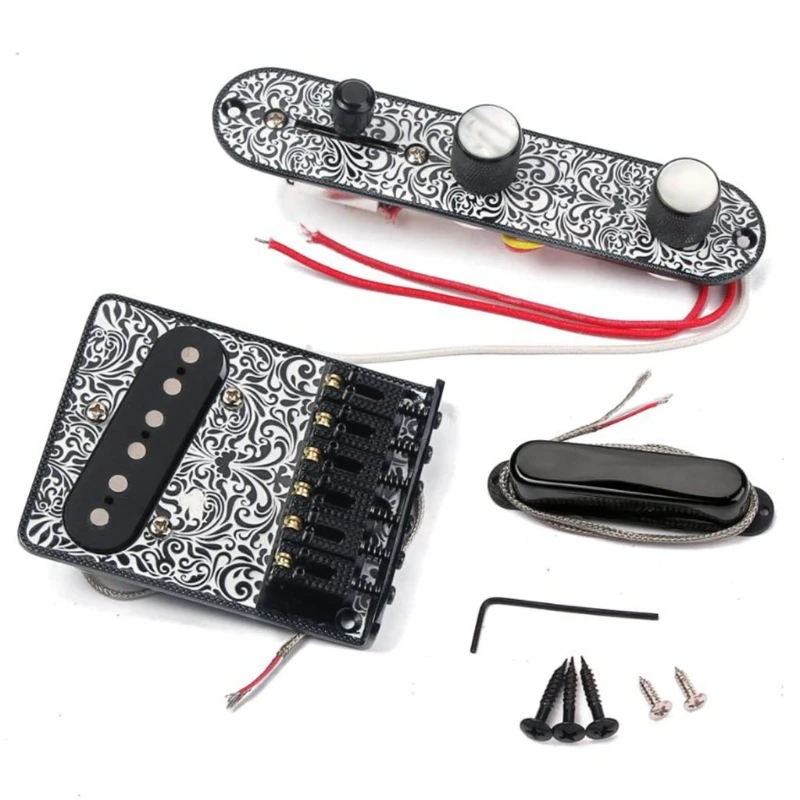 

Professional 6 String Saddle Bridge Board for Tl Electric Guitar, 3 Way Control Board, Neck Set DropShipping