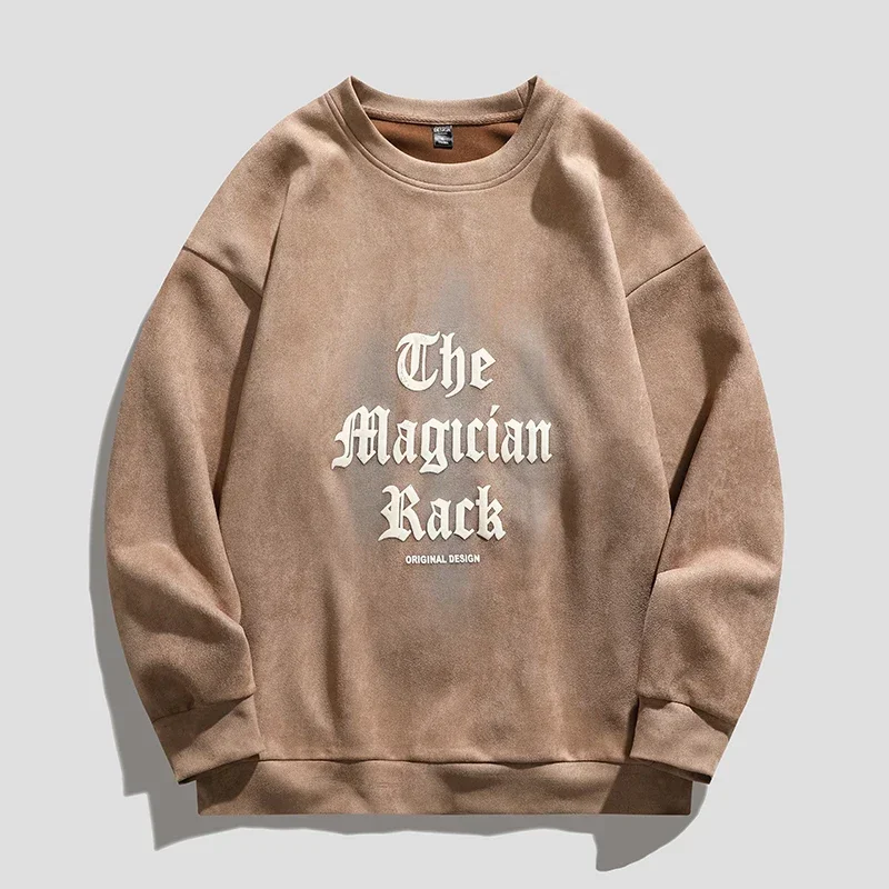 Gothic Foaming Printing Sweatshirt Crew Neck Harajuku Hoodies Men's Casual Sweatshirts Couple Clothing Oversized Pullover