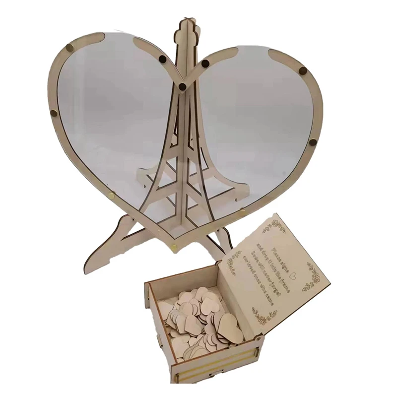 Wedding Guest Book Alternative Wedding Decor 3D Engraved Guestbook Guest Drop Box Welcome Card Decorations Durable , B