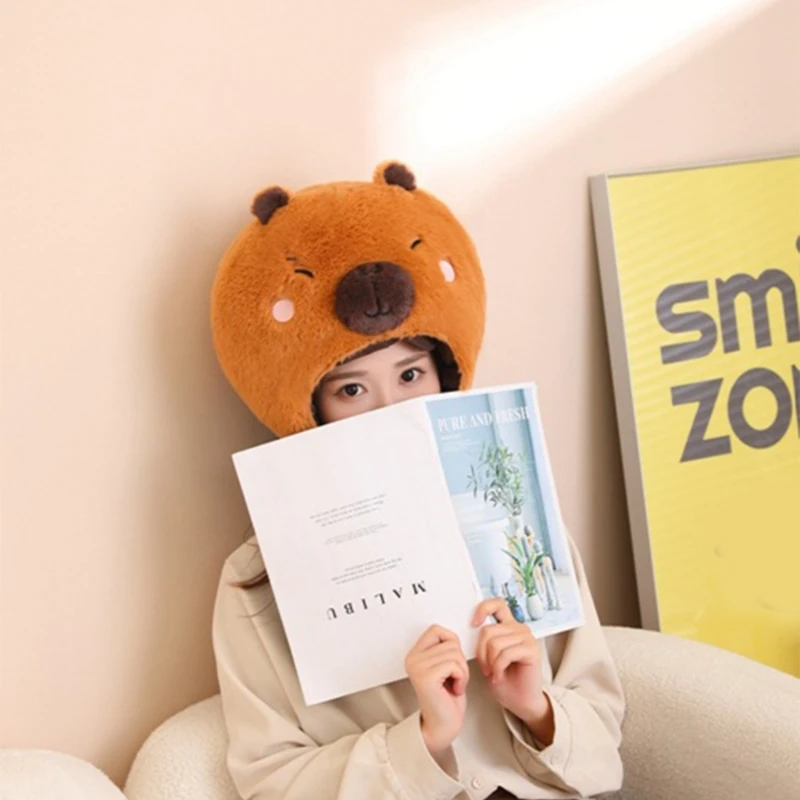 

Halloween Capybara Furry Hat Headgear Perfect for Role Playing Costume Parties