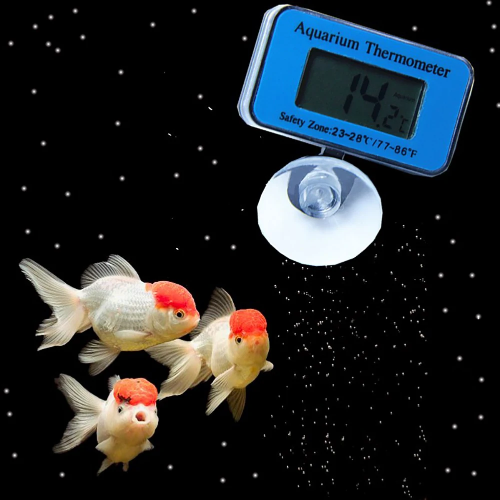 Aquarium Electronic Thermometer Waterproof Turtle Thermometers with Suction Cup Temperature Control Product Aquarium Accessories
