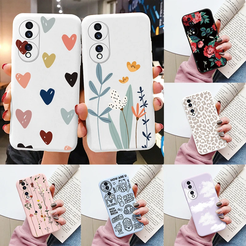 Charming Flower & Bear Soft Silicone Shockproof Phone Case
