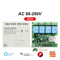 Zigbee Tuya Smart Relay Module for Home Automation with RF433MHz Remote and Voice Control Compatibility