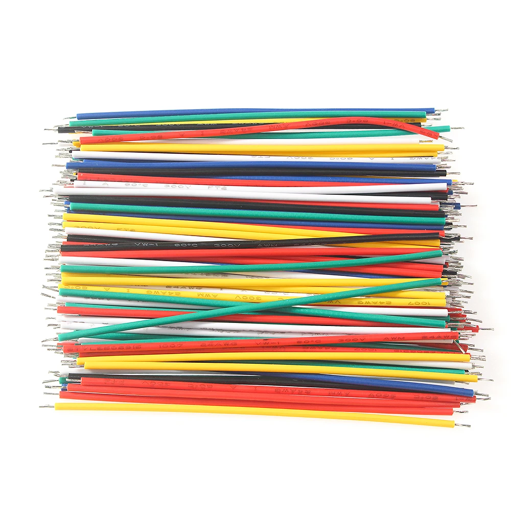 Cable electrónico de alta calidad de 120 piezas, Kit de puente de 6 colores para electrónica DIY, juego de cables de 24AWG estañados, PCB y Cable de placa de pruebas