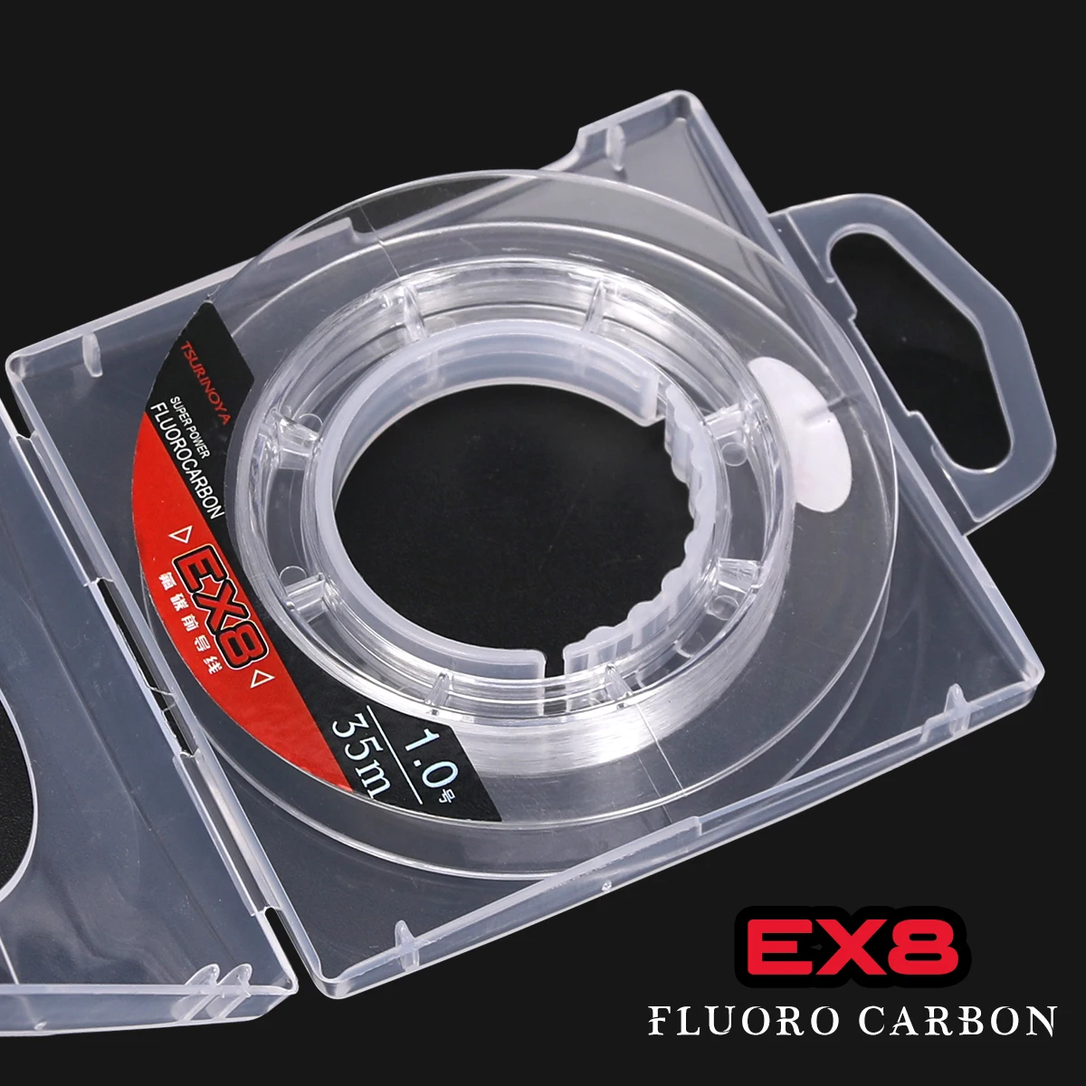 TSURINOYA 낚시 라인 100% Fluorocarbon EX8 35m 리더 메인 라인 고강도 싱킹 보이지 않는 잉어 와이어 리더 라인